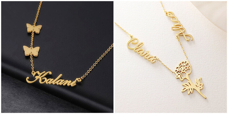 wholesale custom double name plate chain jewelry factory personalized multiple name necklace suppliers 